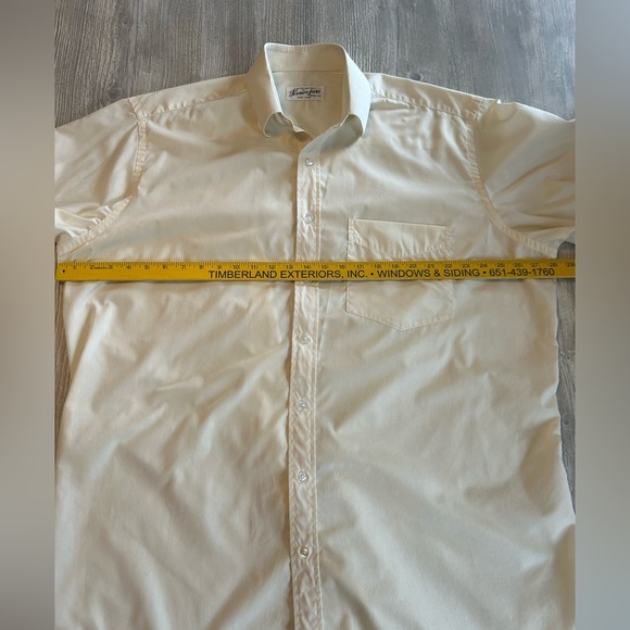 HemraJani Custom Tailored Hong Kong Shirt White Cream Size Neck 15.5” Arm 33/34. - Picture 12 of 13